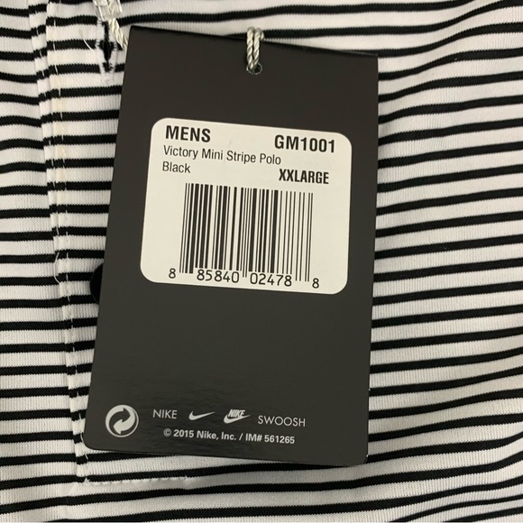 NWT Nike Golf Men XXL Short Sleeve Polo Standard Dri-Fit Mini Victory Stripe - Picture 5 of 12